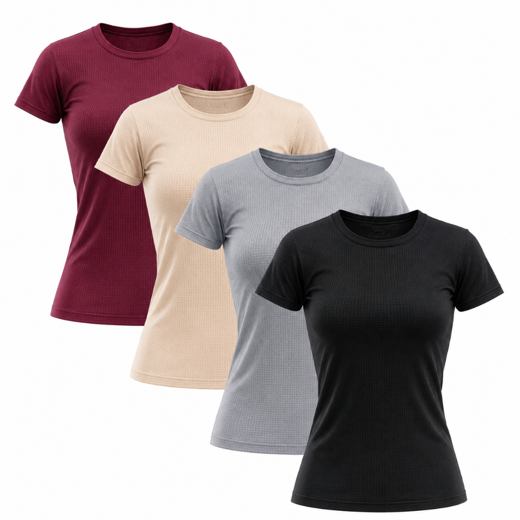 Kit 4 Camisetas Academia Dry Fit Feminina Treino Blusa Corrida Anti Odor Fitness