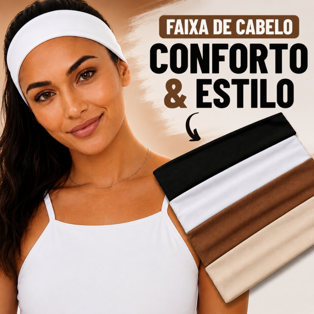 4 Faixas De Cabelo Para Penteados Esportes Skincare Com Preto Branco e Colorido Headband Esportiva