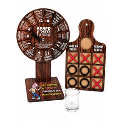 Kit Roleta e Jogo da Velha para beber e jogar