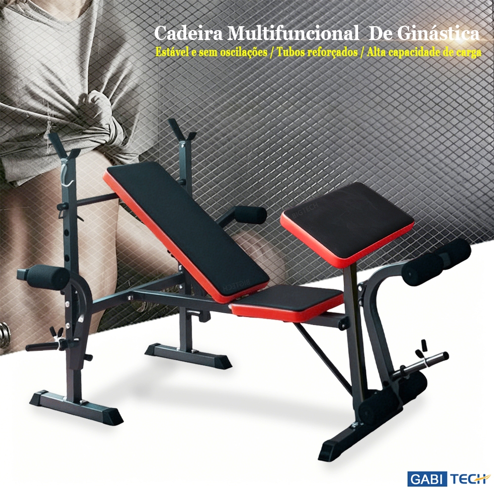 Banco De Supino De Ginástica Equipamen To De Musculação Banqueta Ajustável Multifuncional Altura Ajustavel Até 150kg