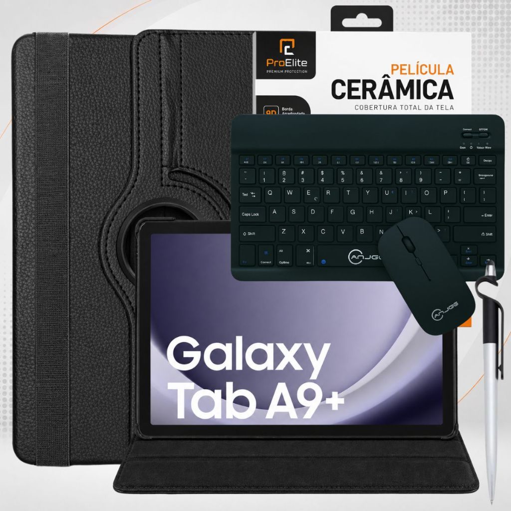 Capa para Tablet Galaxy Tab A9+plus + Teclado Mouse + Película Ceramica + Caneta Touch