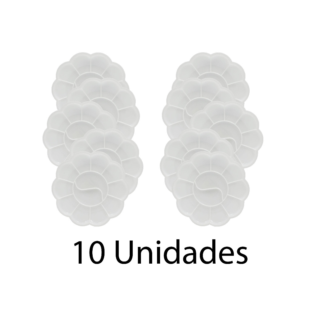Godê Paleta Flor para Pintura 12 Espaços Kit com 10 ou 15 ou 20 Unidades