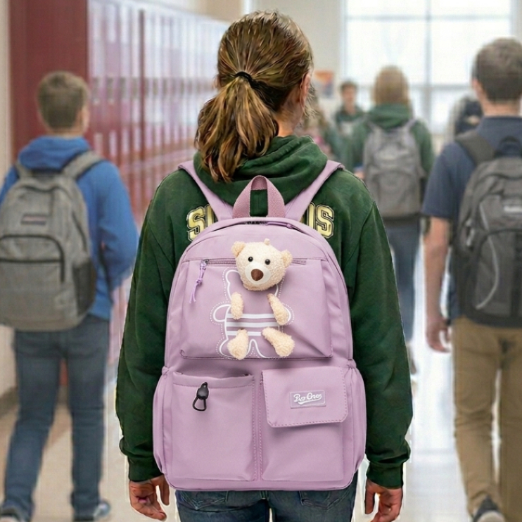 Mochila Feminina Polo One Estilo Coreano Bolsa Escolar Juvenil