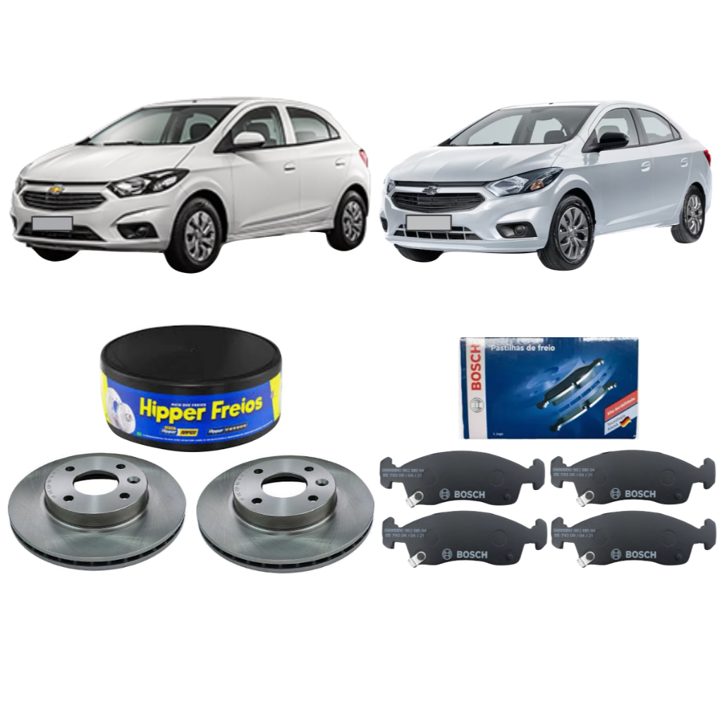 Kit Disco Dianteiro + Pastilha De Freio Joy Plus 1.0 2019 A 2023 Hipper Freios Bosch