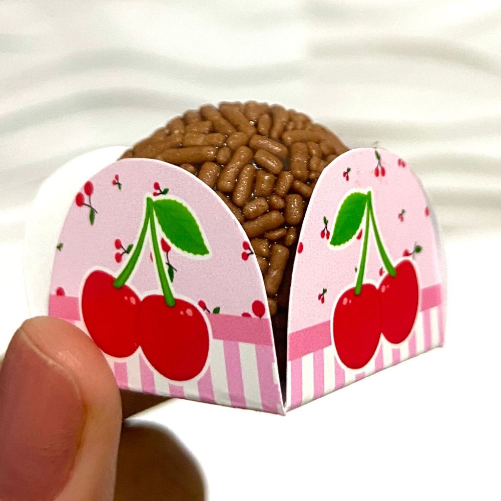 Forminha para Doces Cereja | Festa infantil Personalizado|Porta Brigadeiro, beijinho