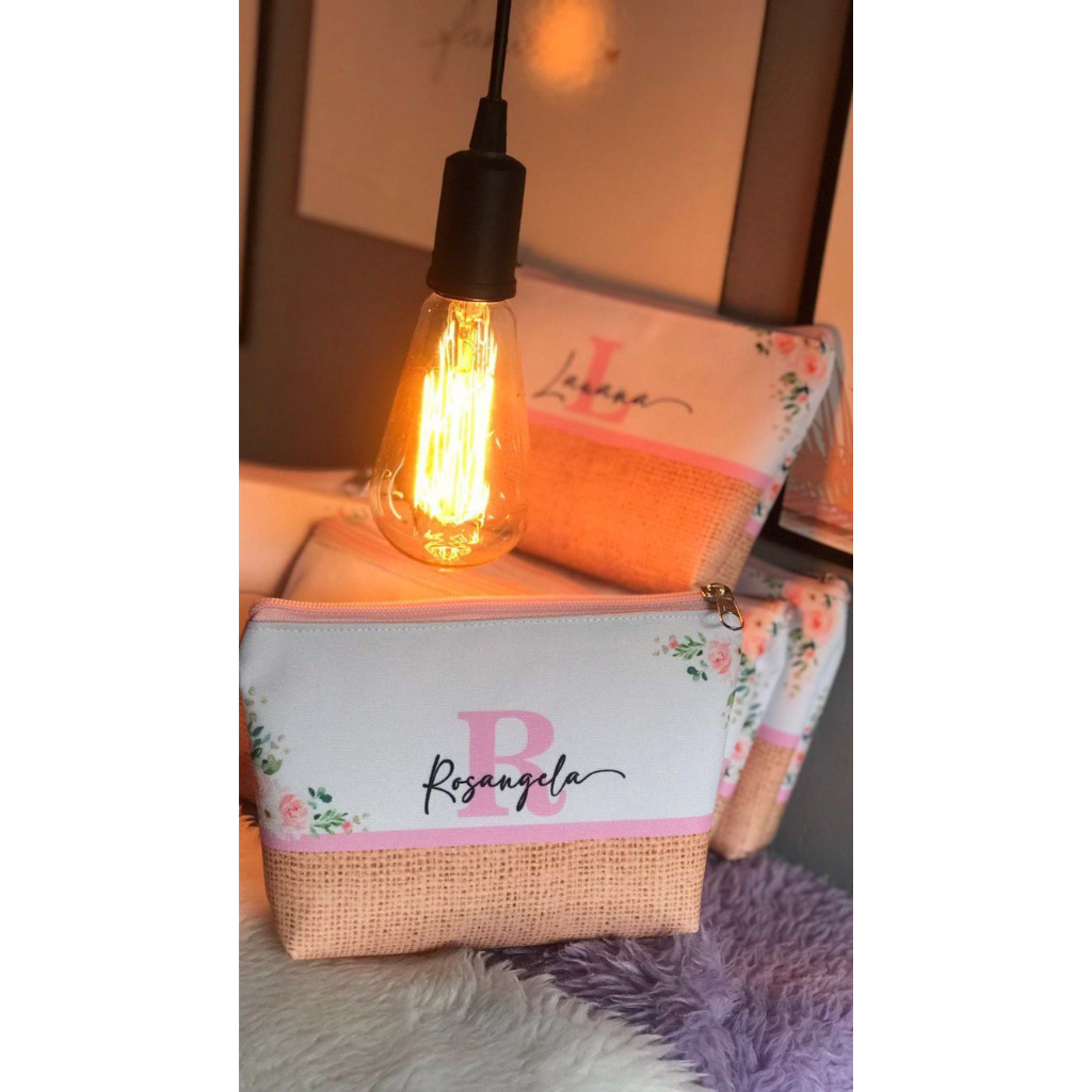 kit com 15 Necessaire Personalizada Com Nome Para Casamento madrinhas Formatura Daminha lembrancinha Aniversário 15 Anos