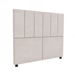 Cabeceira De Cama Casal Queen Linho Courino Suede Estofada Dubai Com Pés