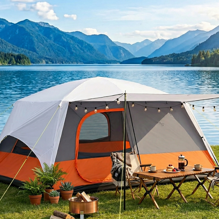 Barraca De Camping Acampamento Joyfox 12-16 Pessoas Impermeavel 3000mm 420*305*200cm Grande Familiar Barraca Grande Vara