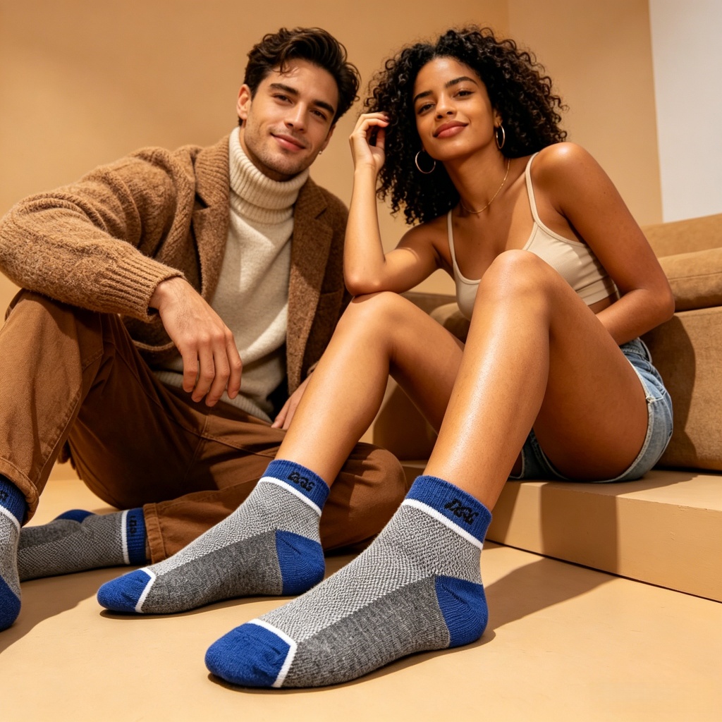 Kit 5/10 Pares Meias Cano Curto Algodão Unissex - Quentes e Confortáveis para Inverno