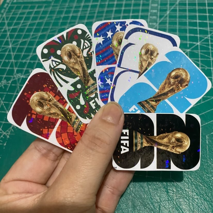 Pack de adesivos logo Copa do Mundo 2026 holográficos