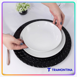 Jogo de Pratos Jantar Leonora Tramontina Porcelana Conjunto de Pratos Raso, Bowl, Tigela, Fundo e Sobremesa Kits