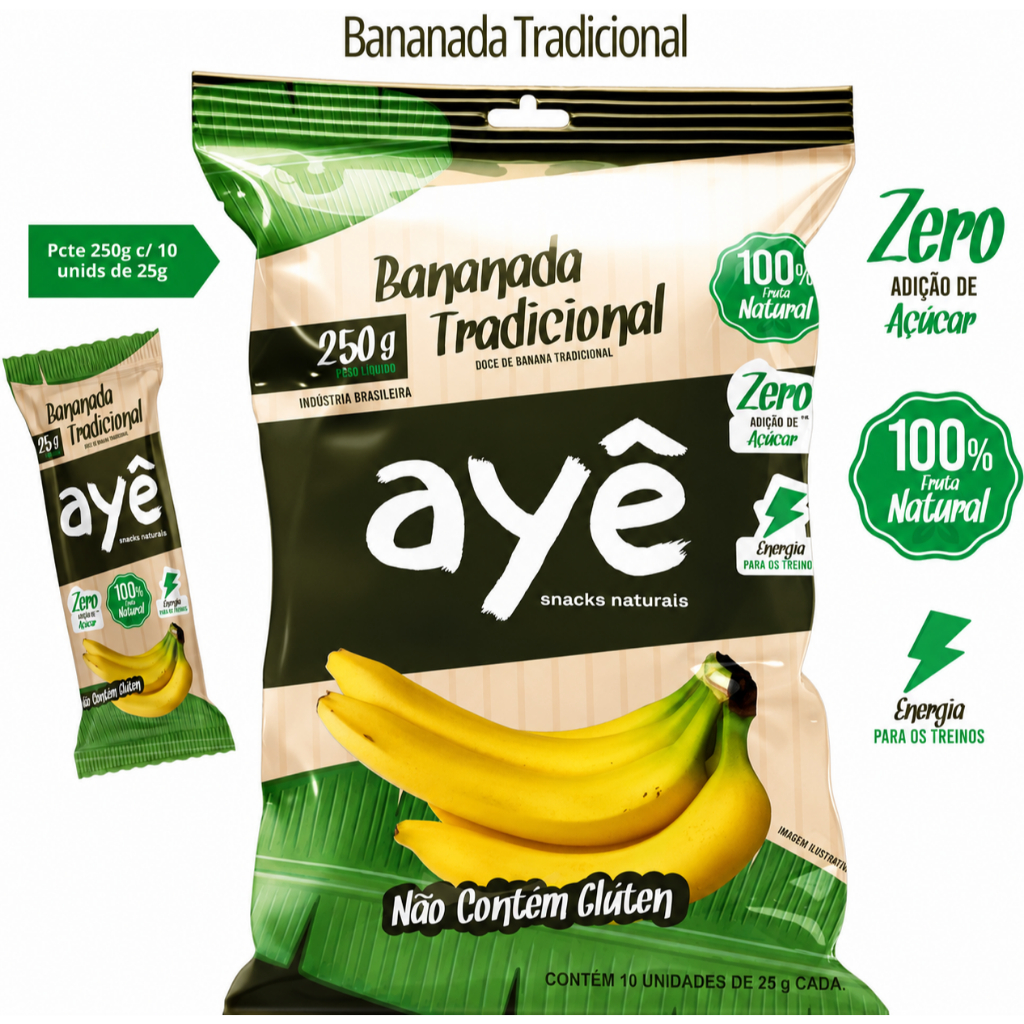 Bananada Zero Açúcar NaturaFruti 250g | 100% Fruta | Tradicional, Uva Passa ou Ameixa Doce Bananinha