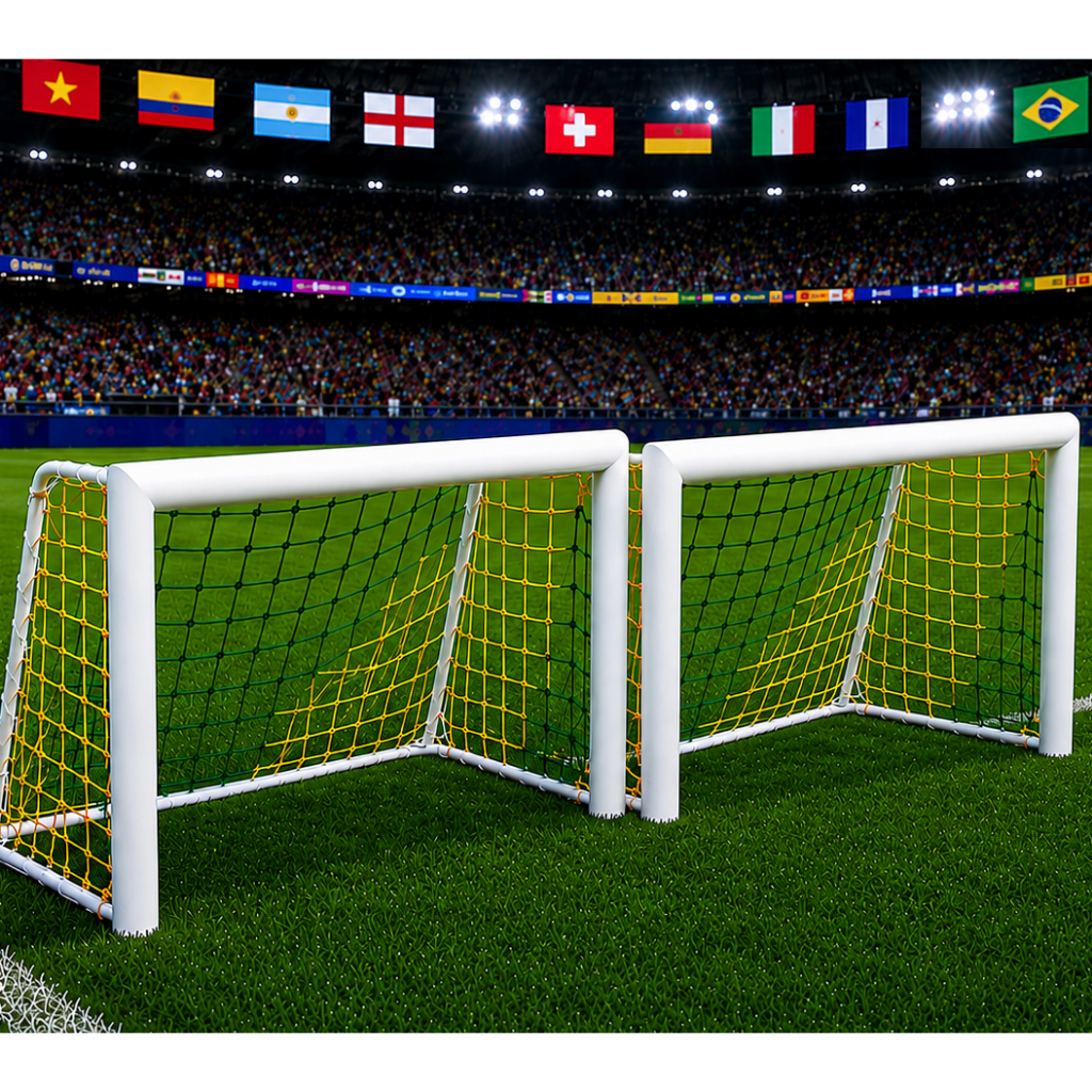 Trave de Futebol Kit 2 Unidades Profissional Desmontável Gool90 Seleção Brasileira Fácil Esportes