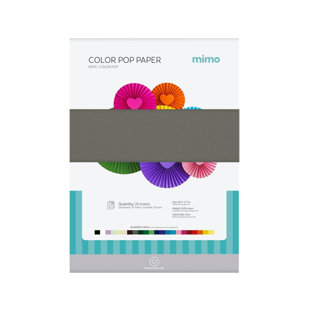 Papel Color Pop Cinza Lua Mimo - A4 - 180 gr - 25 unds