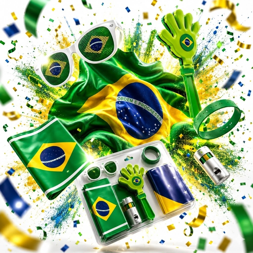 Kit 6 Itens Torcedor Brasil Copa Do Mundo 2026 Torcida Completo