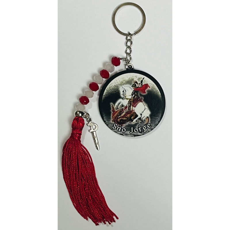 CHAVEIRO SÃO JORGE OGUM LUXO ARGOLA ITALIANA - UMBANDA