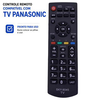 Controle Remoto para TV LCD Panasonic Vieira Led Lcd - Compatível com Vários Modelos