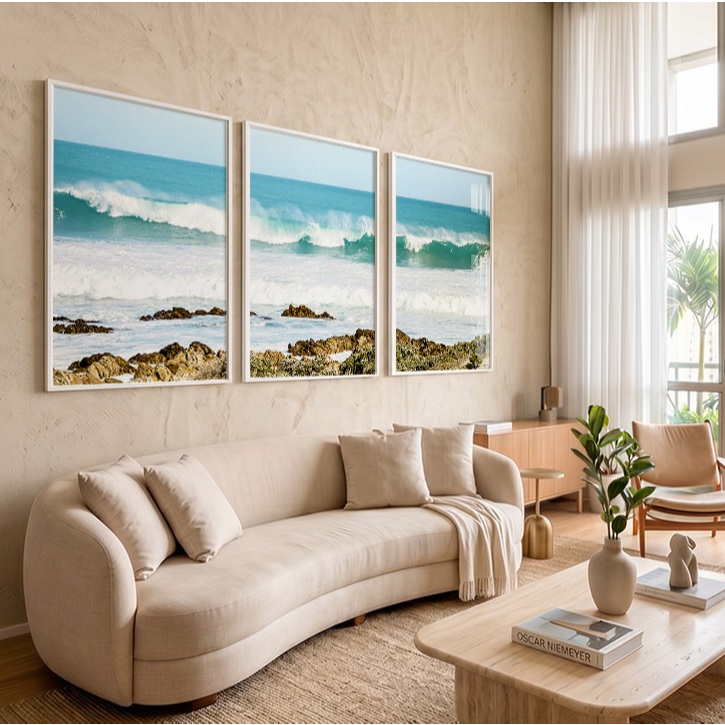 Trio De Quadros Decorativos Quadro Grande Para Sala Quadro Com Moldura Quadro Mar Quadro Natureza