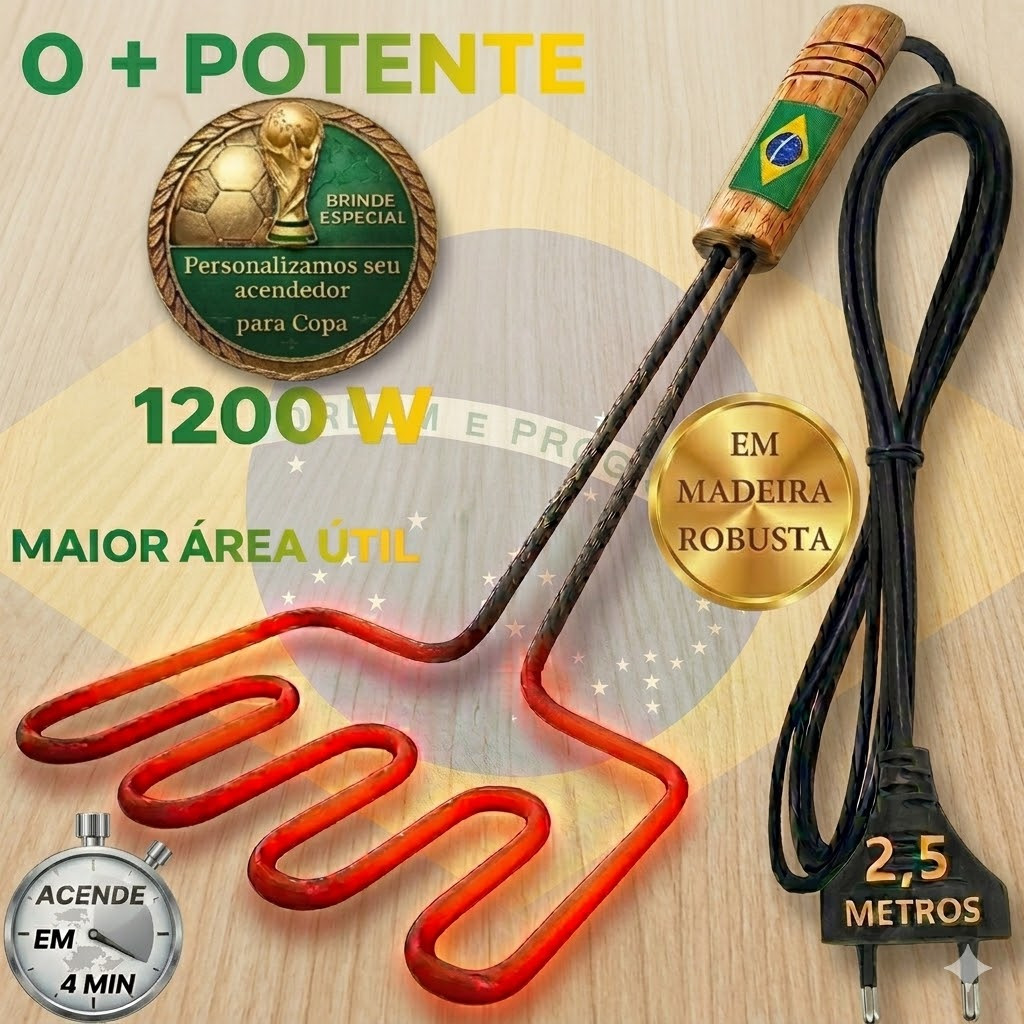Acendedor Elétrico Para Churrasqueira À Carvão Acende+rápido.