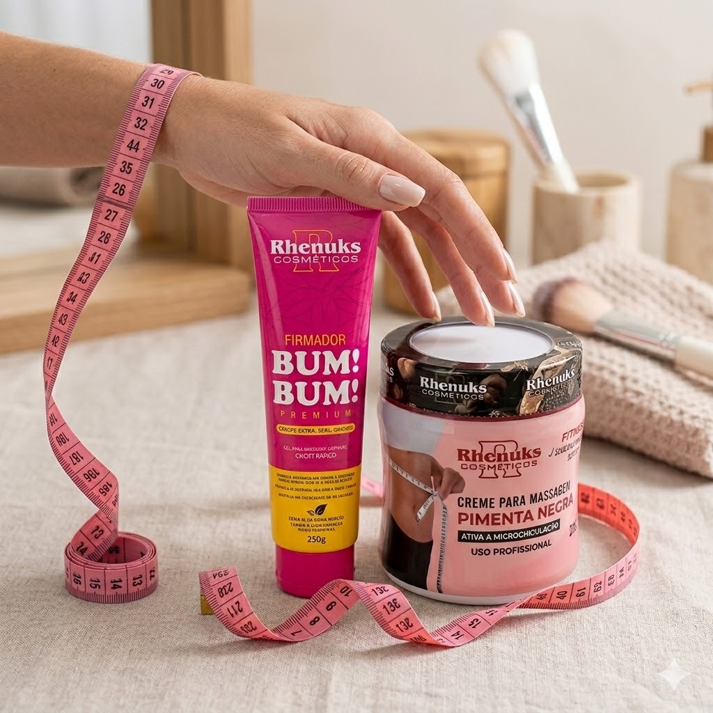 Kit Firmador De Bumbum Barriga,Coxa, Abdômen 150g + Gel Redutor De Medidas Pimenta Negra 200g Renuks