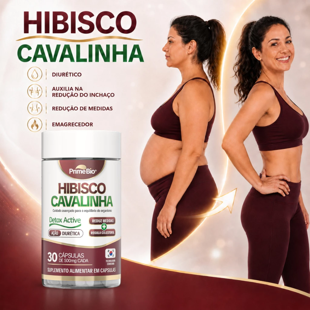 Hibisco + Cavalinha Suplemento Diurético Retenção de Líquido e Queima de Gordura — imagem 1