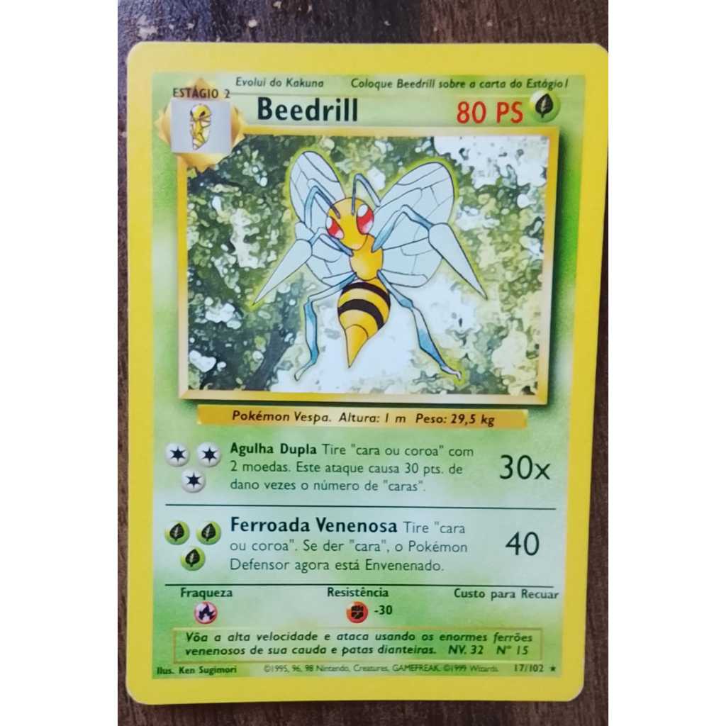 Beedrill carta RARA base set 17/102