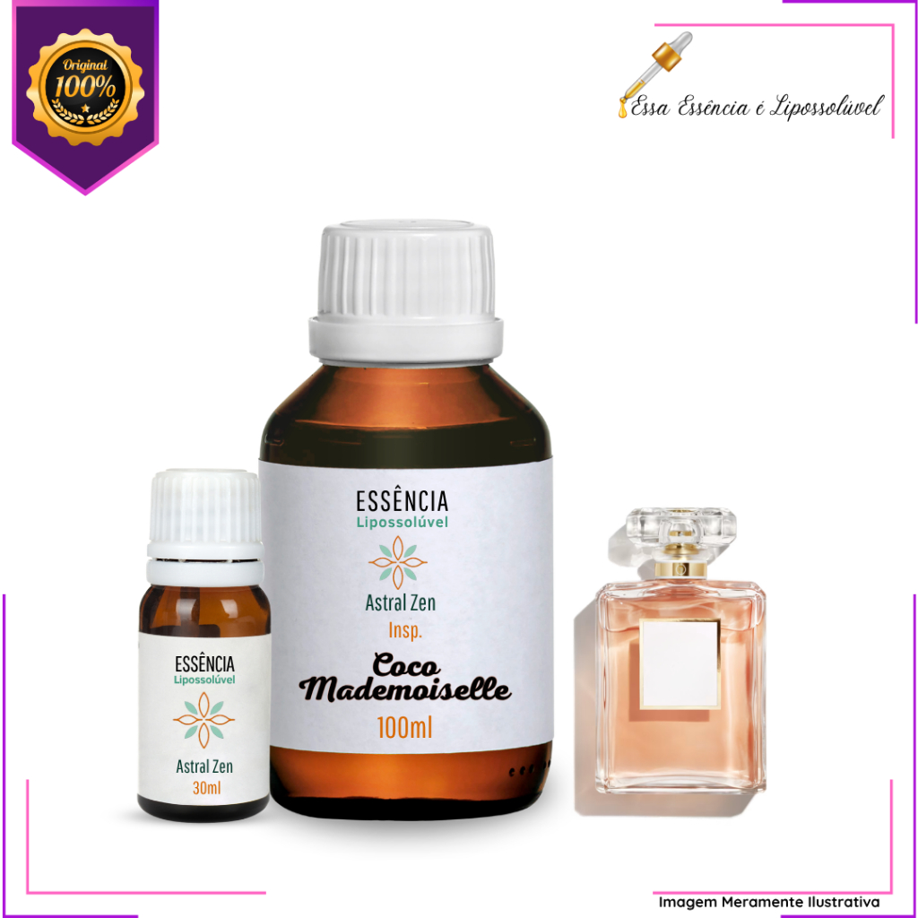 Essência Vollmens Lipossolúvel Premium Mademoiselle - O Toque Sofisticado da Perfumaria Importada Feminina