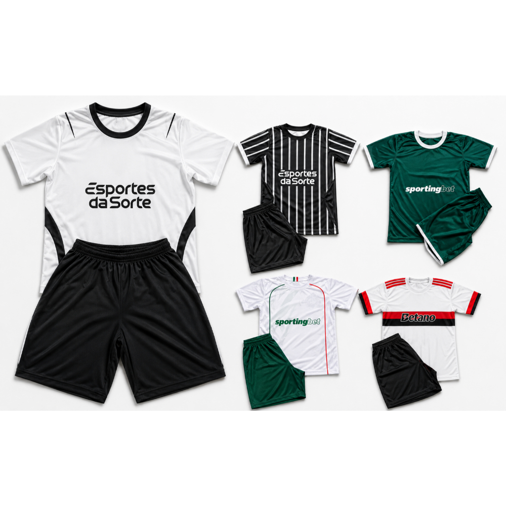Kit Esportivo Infantil Completo Camisa + Shorts
