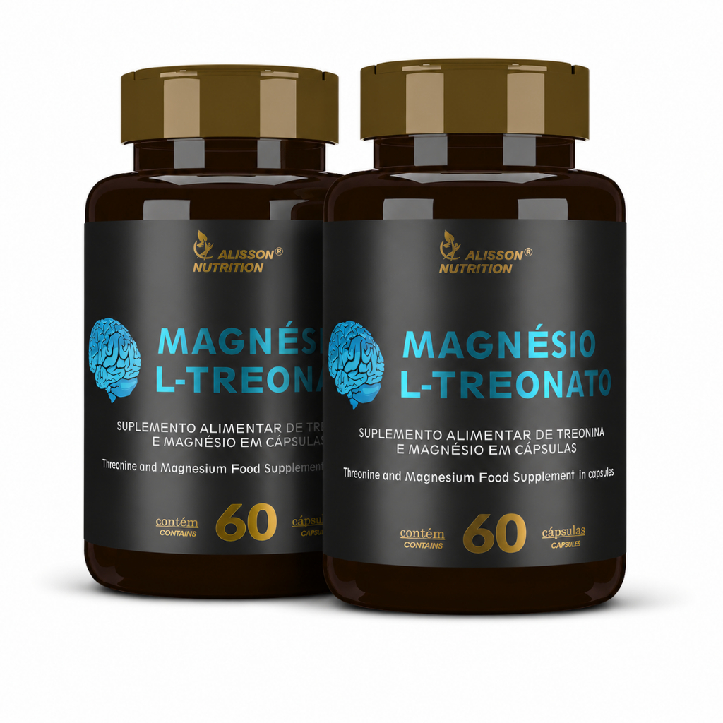 Magnésio L Treonato Threonine Magnesium Supplement in 2x60 capsules - Alisson Nutrition