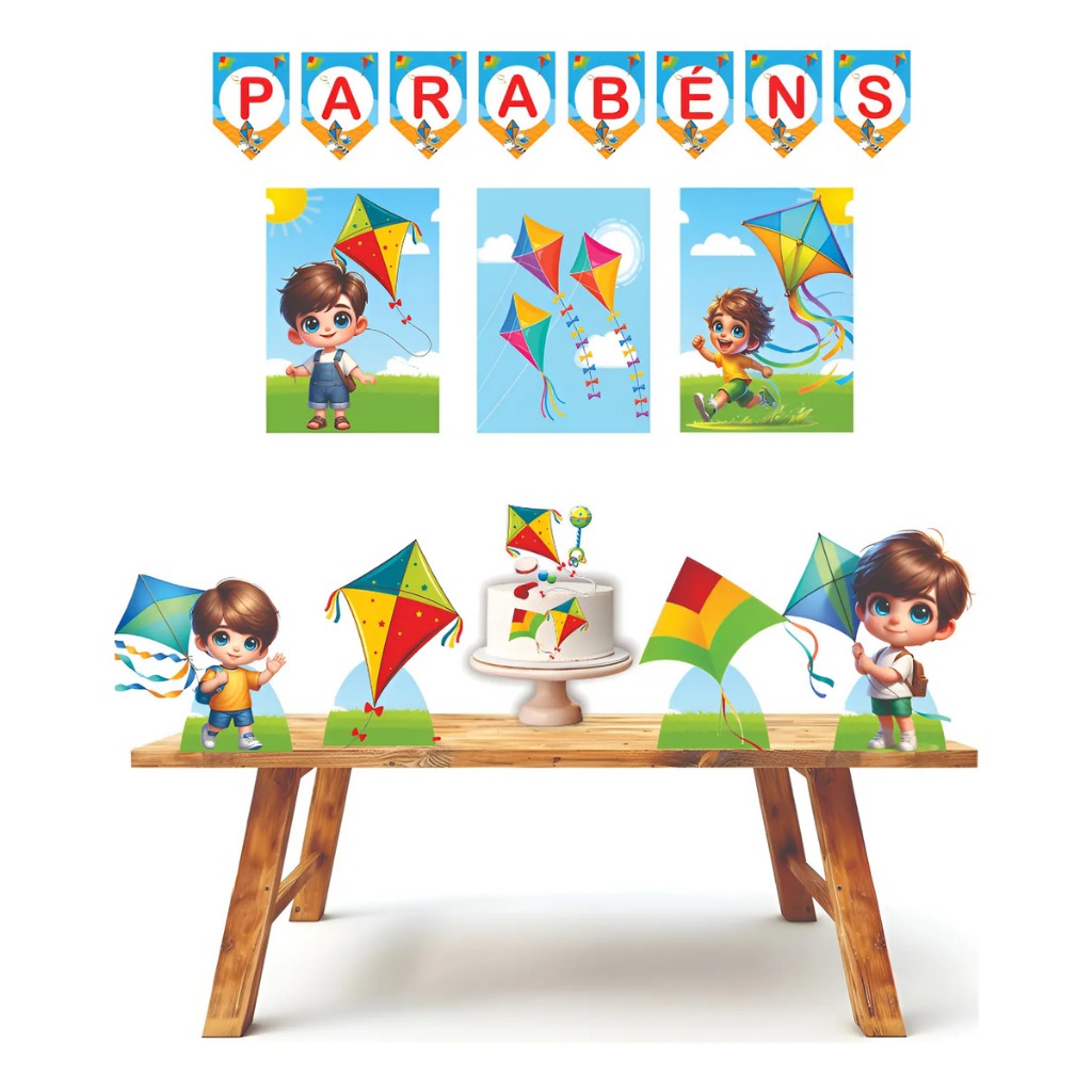 Kit festa em casa personalizado fazemos todos os temas Pipas