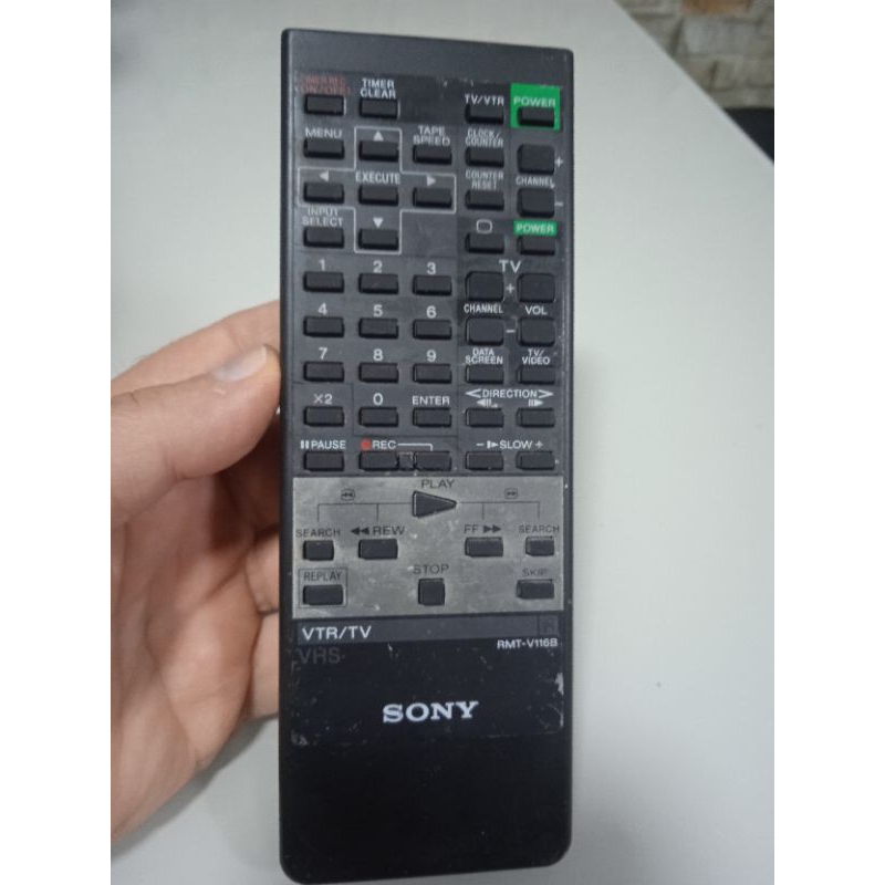 Controle remoto vídeo cassete Sony RMT-V116B funcionando