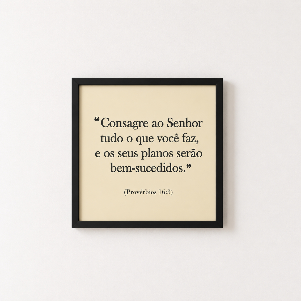 Quadro cobre caixa de Luz 53x53 Resinado Consagre ao Senhor Provérbios Cristão decoração/sala/quarto