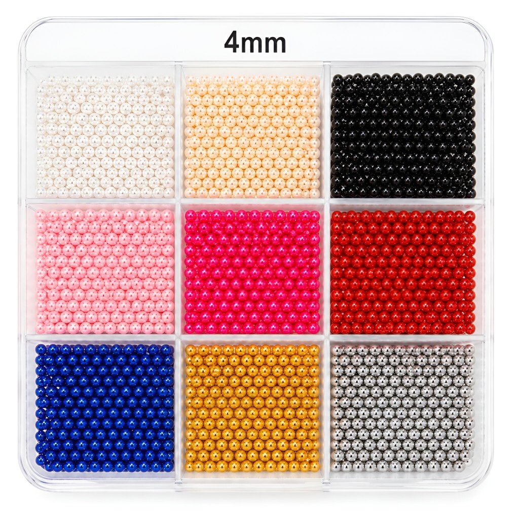 Pérolas 4mm ABS Inteiras Furo Passante - 500 Peças