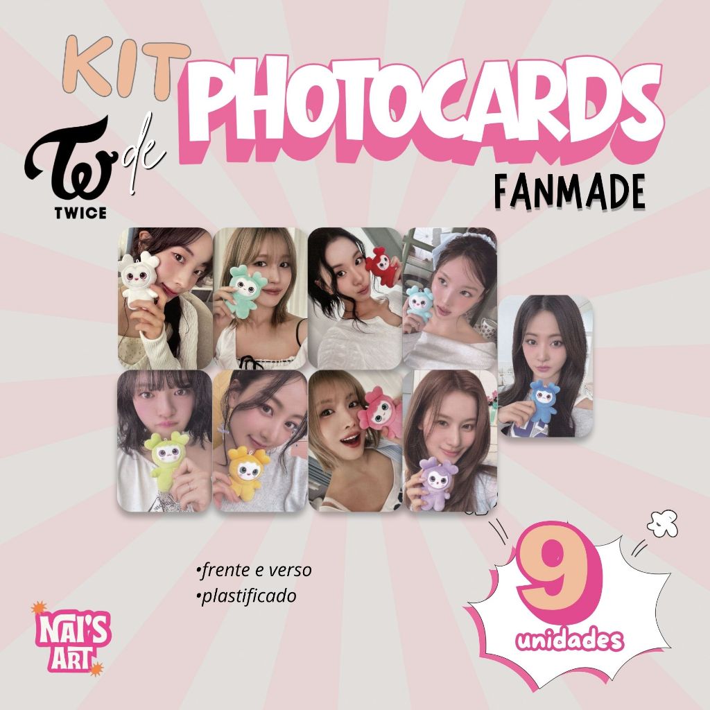 Kit Photocard TWICE Fanmade | 9 Unidades Plastificado Kpop