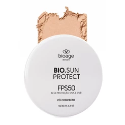 Pó Compacto Protetor Solar BioAge Bio SunProtect FPS 50 Efeito Mate Anti Oleosidade Base em Pó Tom 1 Bege Claro 10g