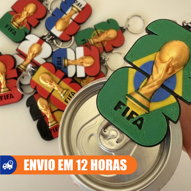 Abridor de Latas Copa do Mundo 2026 Bola Futebol Presente Criativo Torcedor BR Acessório Churrasco