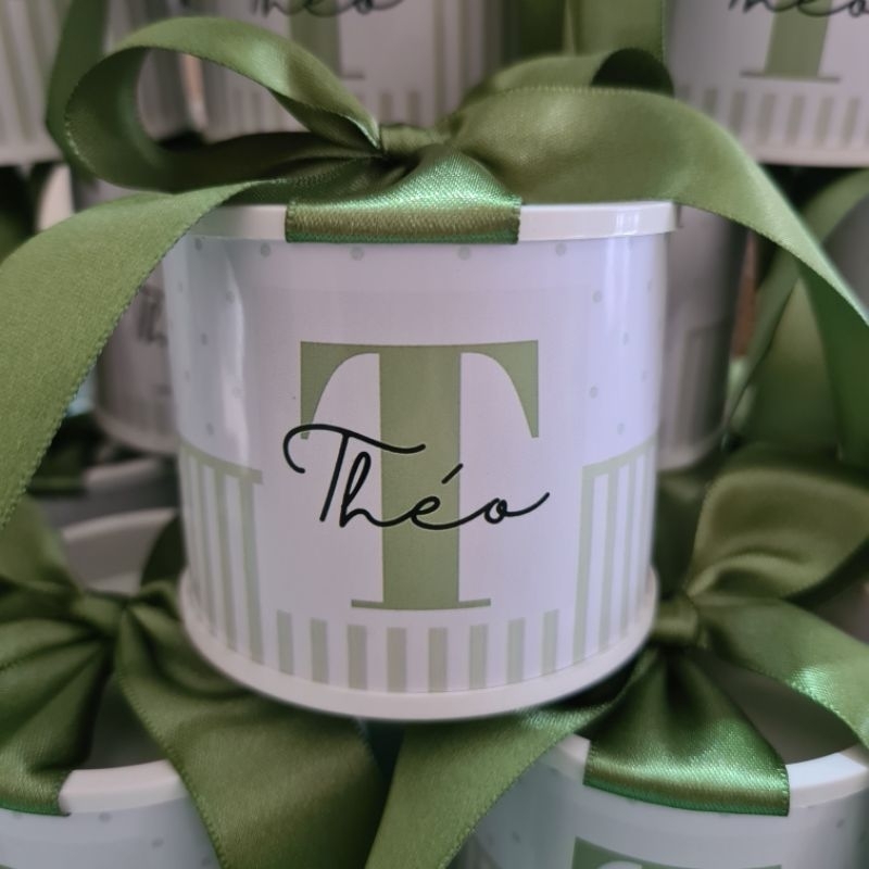 kit Mini Tubolata Personalizada 5x6 Nome Inicial Maternidade Chá de bebê Revelação Lembrancinha Latinha FestaAniversário