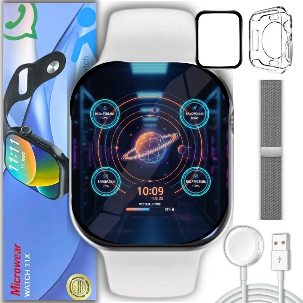 NOVO RELÓGIO Smartwatch W11X 46mm Relógio Inteligente Faz Ligações WhatsApp Bluetooth Android iOS Fitness