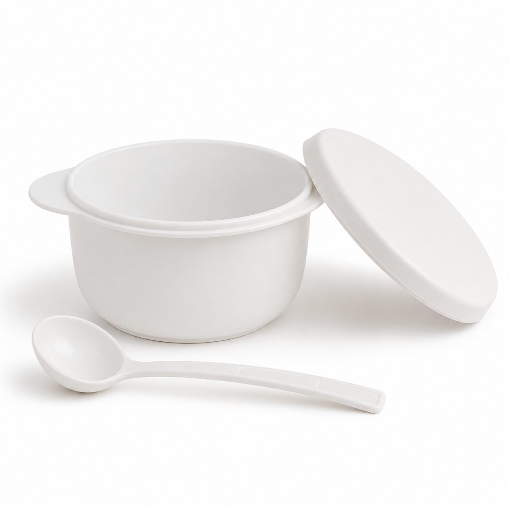 Açucareiro Bistro 150ml com Tampa Articulada e Colher Branco