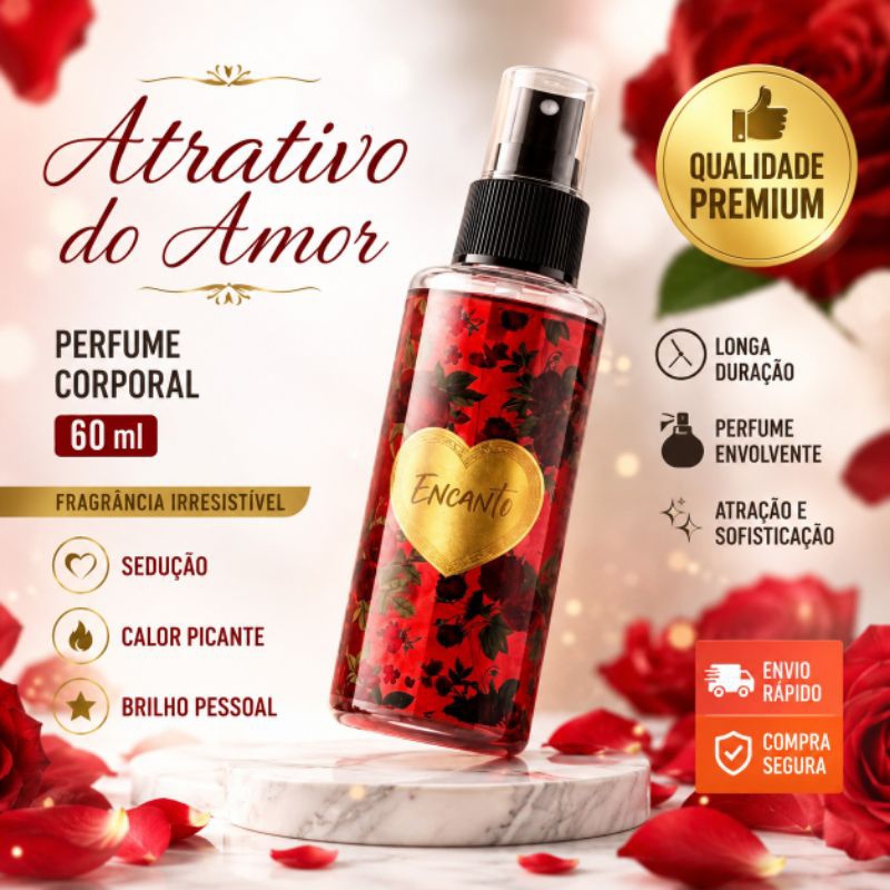 PERFUME ATRAÇÃO SEDUÇÃO AMARRAÇÃO DO AMOR BRILHO PESSOAL FEMININO UNIÃO IRRESISTÍVEL SENSUAL rosa vermelha cravo canela