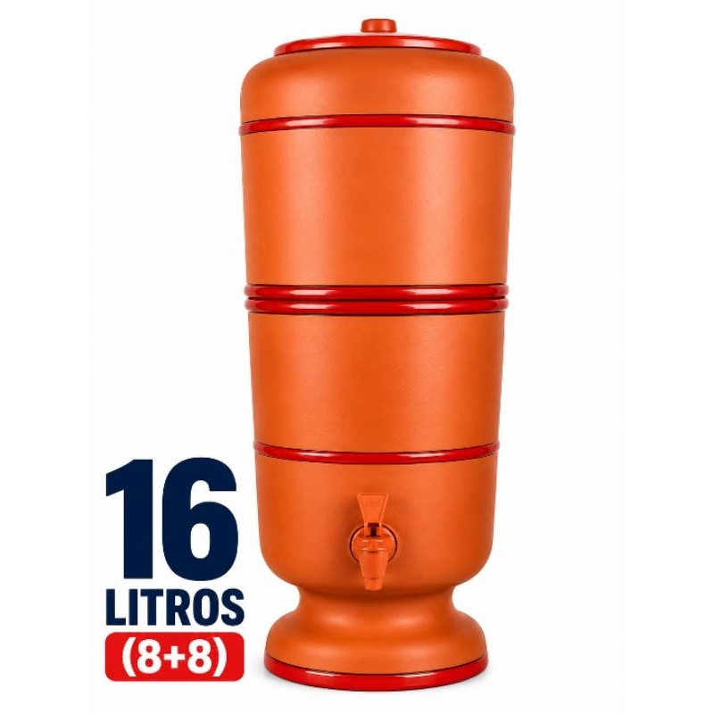 Filtro de Barro 16 Litros (8+8) – Pureza Absoluta e Qualidade Premium
