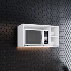 Armário Aéreo para Micro-ondas 2 Nichos 80 Cm Nova York Henn