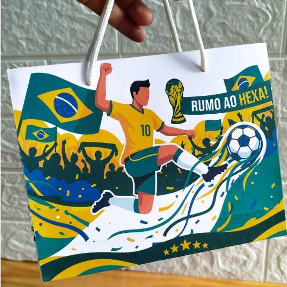 Sacolinhas Personalizados Copa Hexa Brasil -  Futebol Lembrancinhas  Festa Infantil
