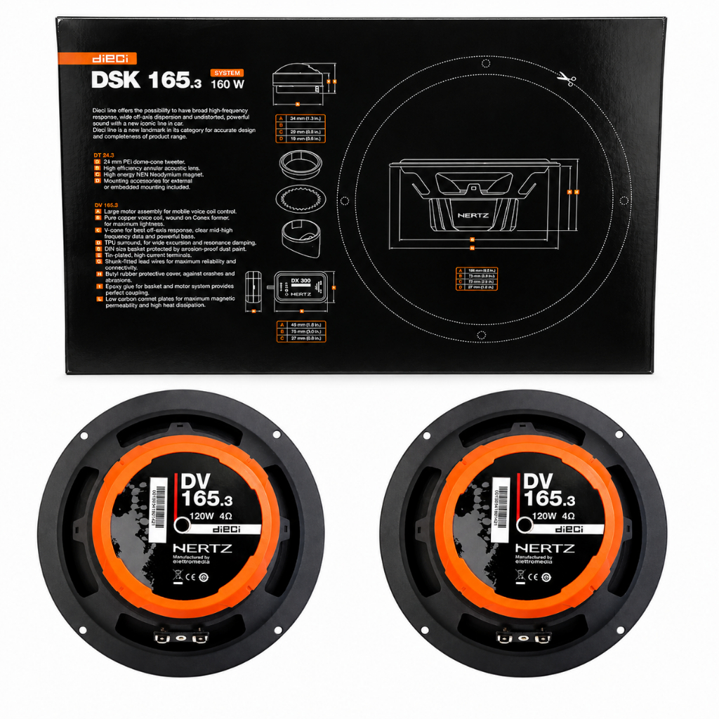 Kit 2 Vias Hertz Dsk165 6 Polegadas 160 Rms Som Automotivo Alto Falante Italiano — imagem 2 de 2
