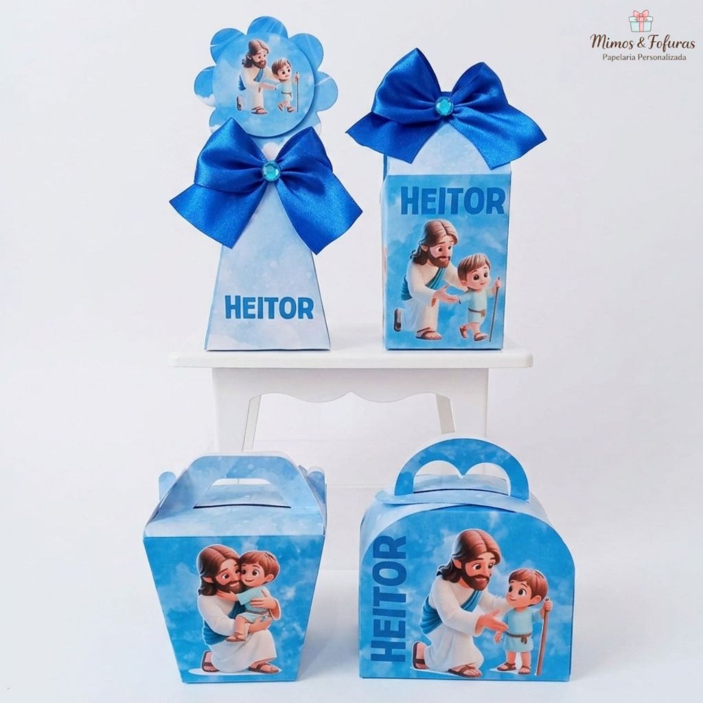 Kit Festa Religioso Caixinhas Personalizadas Lembrancinhas Aniversário Infantil