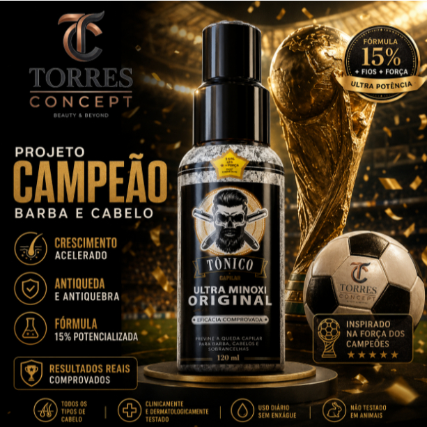 Tonico Capilar Crescimento Barba Cabelo 15% Antiqueda Ultra Minoxi Original Combo Copa Do Mundo