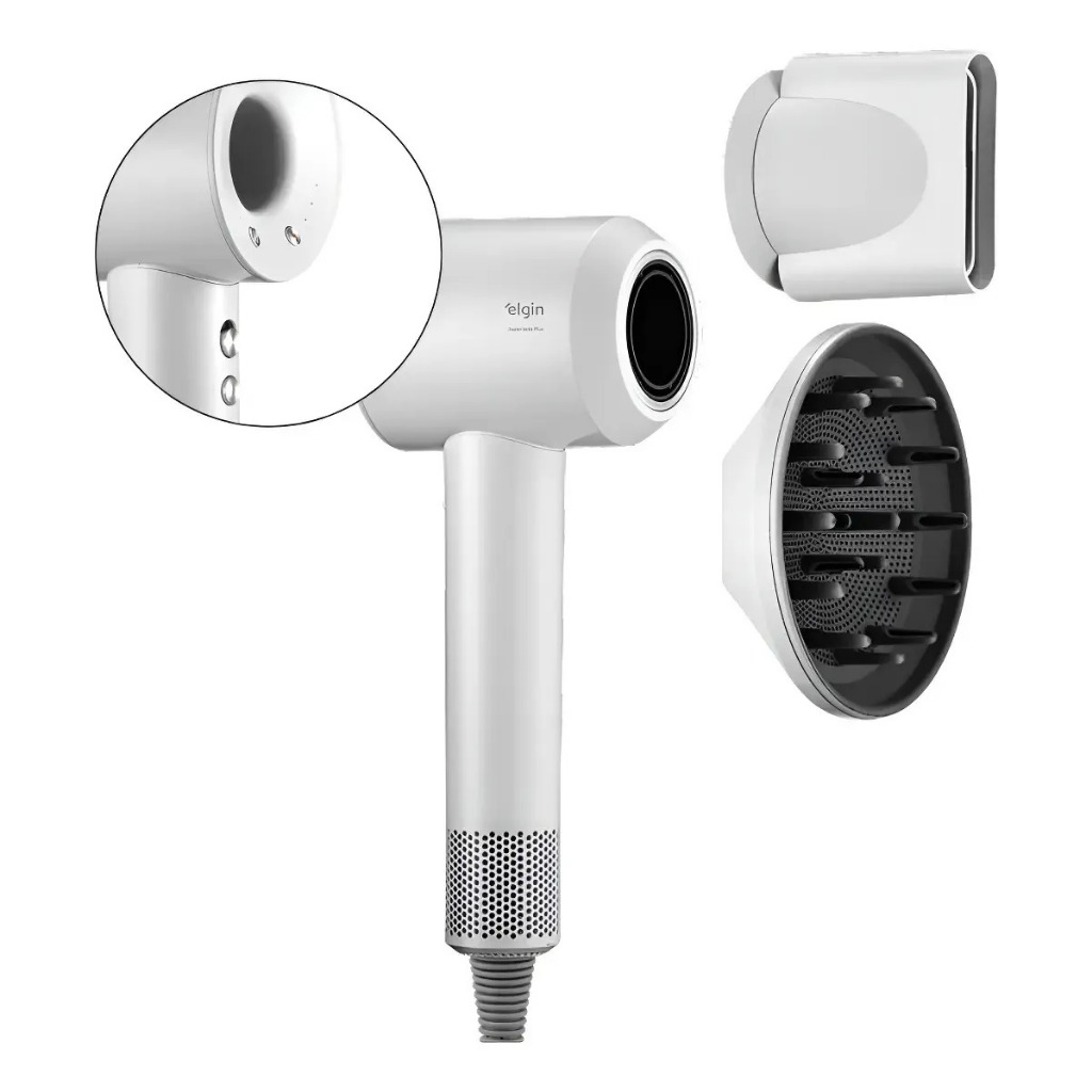 SECADOR DE CABELO SUPER IONIC PLUS BRANCO SES2W ELGIN