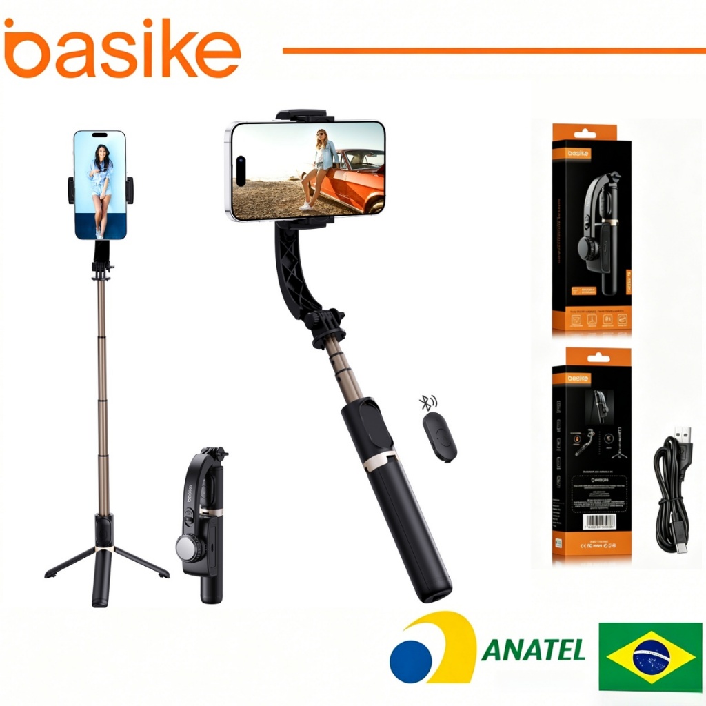 Basike Gimbal Stabilizer for Smartphone Portable Tracking Professional Foldable Tripod Anti-Shake