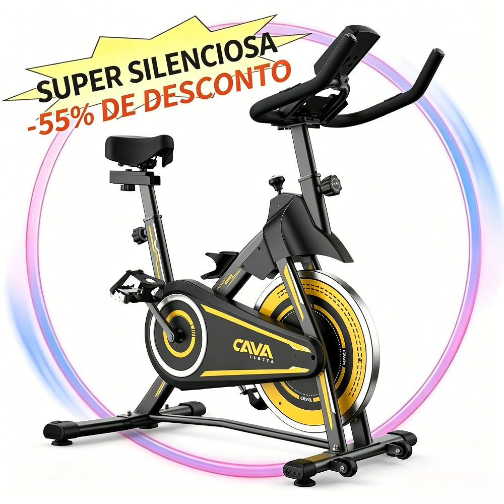 Bicicleta Spinning Ergométrica Cavalletta Profissional Suporta 150kg Para Treino Academia e Doméstico