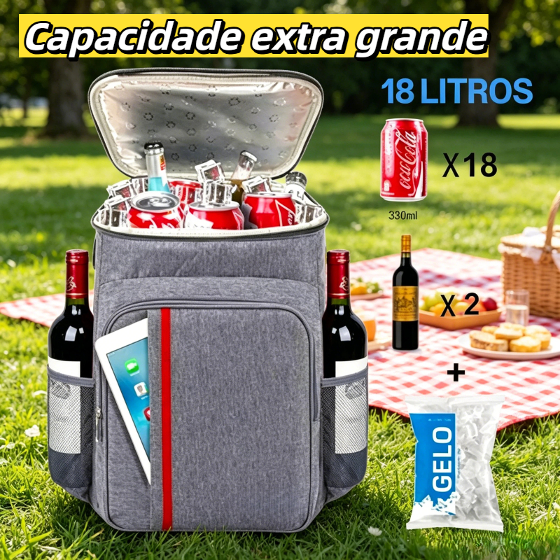 Mochila Térmica Nevera 18L Impermeável À Prova de Fugas Bolsa Isolante para Picnic Camping Praia Viagem Almoço